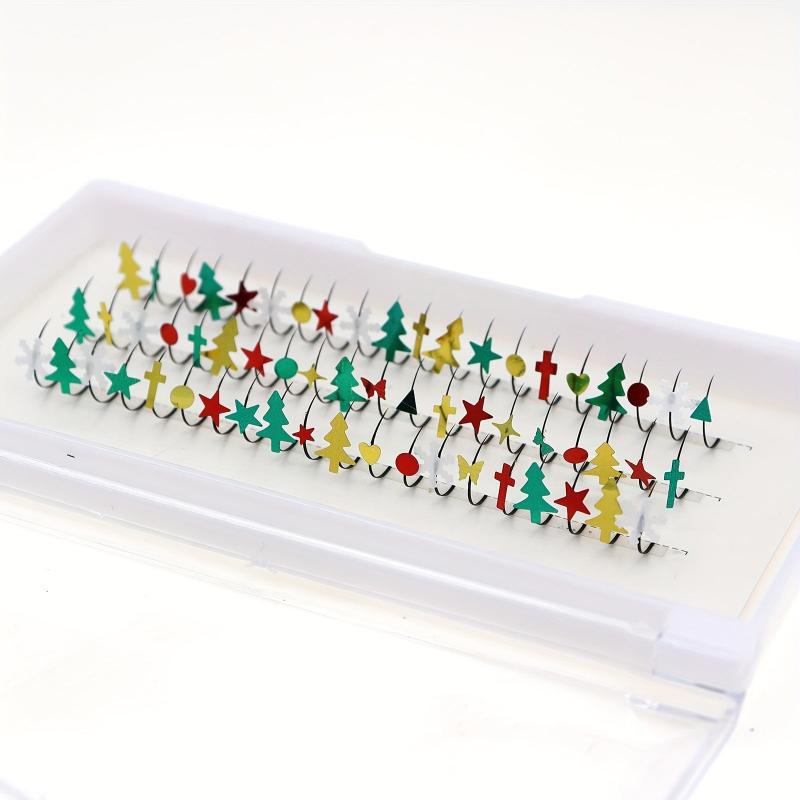Christmas Sequin Lashes Glitter False Eyelash 60pcs 10-15mm Individual Lashes