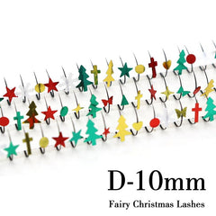 Christmas Sequin Lashes Glitter False Eyelash 60pcs 10-15mm Individual Lashes