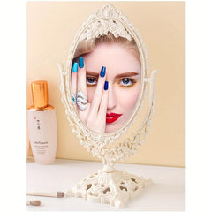 Vintage Oval Shaped Swivel Makeup Mirror for Women