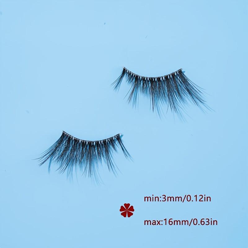 7 Pairs Thick & Long False Eyelashes For Outer Corners 16mm Natural Long Lashes