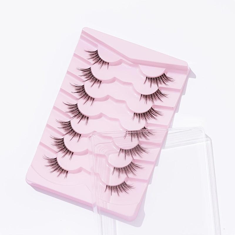 7 Pairs Thick & Long False Eyelashes For Outer Corners 16mm Natural Long Lashes