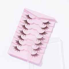 7 Pairs Thick & Long False Eyelashes For Outer Corners 16mm Natural Long Lashes