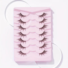7 Pairs Thick & Long False Eyelashes For Outer Corners 16mm Natural Long Lashes