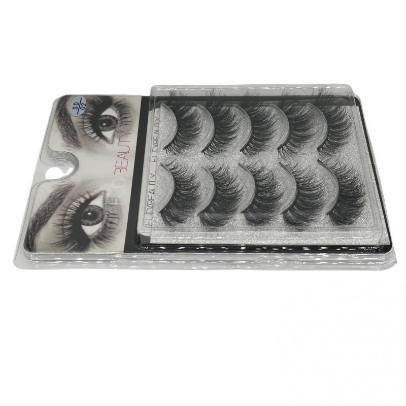 5 Pairs 5D False Eyelashes Fluffy Faux Mink Eyelashes Natural Look Lashes