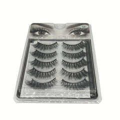 5 Pairs 5D False Eyelashes Fluffy Faux Mink Eyelashes Natural Look Lashes