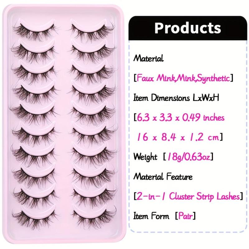 Natural Fox Eye Lashes Cluster Individual D Curling False Eyelashes Extensions