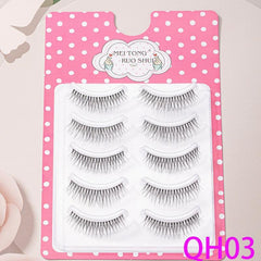5 Pairs False Eyelashes with Curling Up Lashes for Daily Makeup