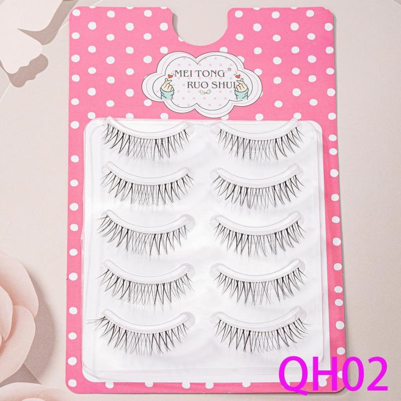 5 Pairs False Eyelashes with Curling Up Lashes for Daily Makeup