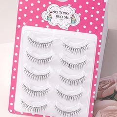 5 Pairs False Eyelashes with Curling Up Lashes for Daily Makeup