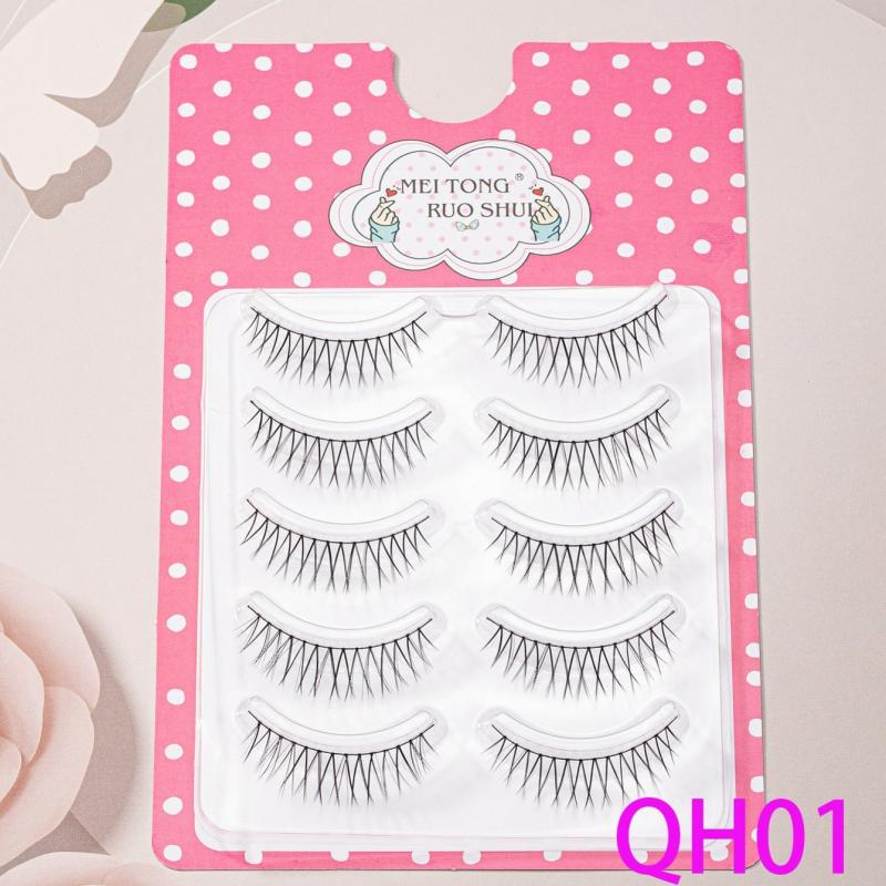 5 Pairs False Eyelashes with Curling Up Lashes for Daily Makeup