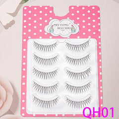 5 Pairs False Eyelashes with Curling Up Lashes for Daily Makeup