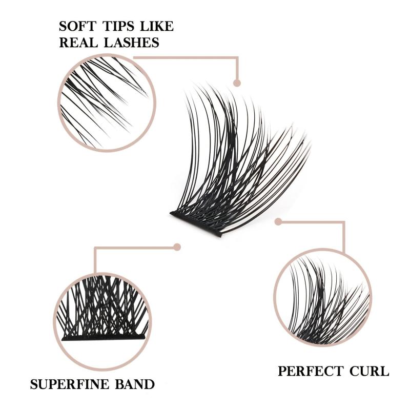 Palm Lashes Eyelash Extensions 90 Clusters C Curl Mixed Volume Individual Lashes