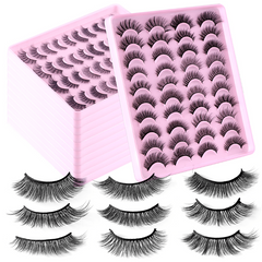 20 Pairs Faux Mink Lashes 3D Effect Volume False Eyelashes