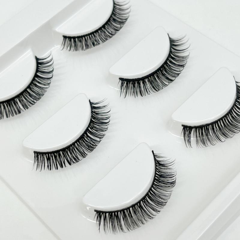3 Pairs False Eyelashes D Curling 10mm Natural Thick Eyelashes