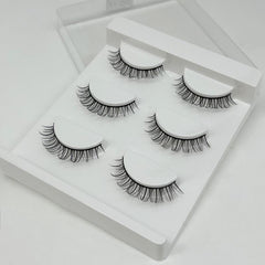 3 Pairs False Eyelashes D Curling 10mm Natural Thick Eyelashes