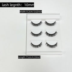 3 Pairs False Eyelashes D Curling 10mm Natural Thick Eyelashes
