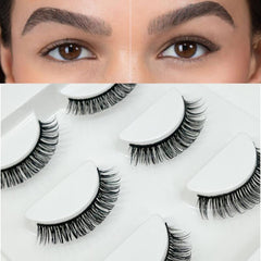 3 Pairs False Eyelashes D Curling 10mm Natural Thick Eyelashes