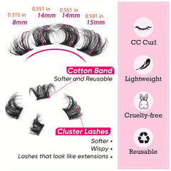 Natural Cluster Lashes Extensions Wispy False Eyelashes DIY Lashes