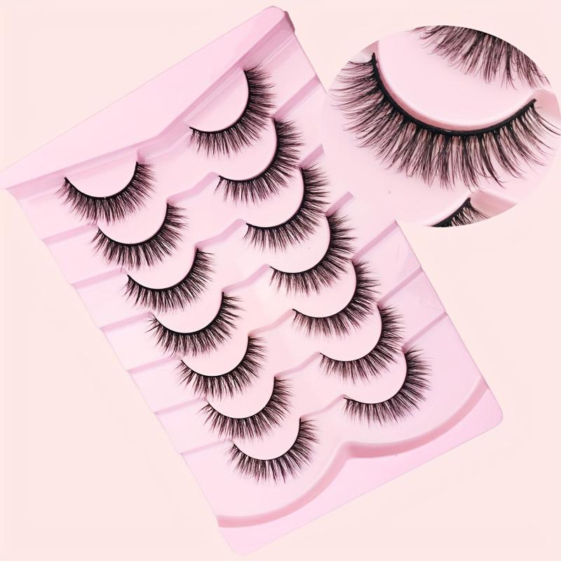 7 Pairs Faux Mink Wispy Fluffy False Eyelashes