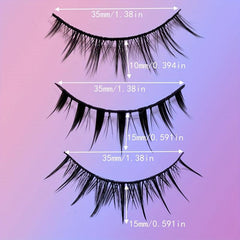 10 Pairs 3D Natural False Lashes Fluffy Soft Cross Manga Wispy Extension Makeup
