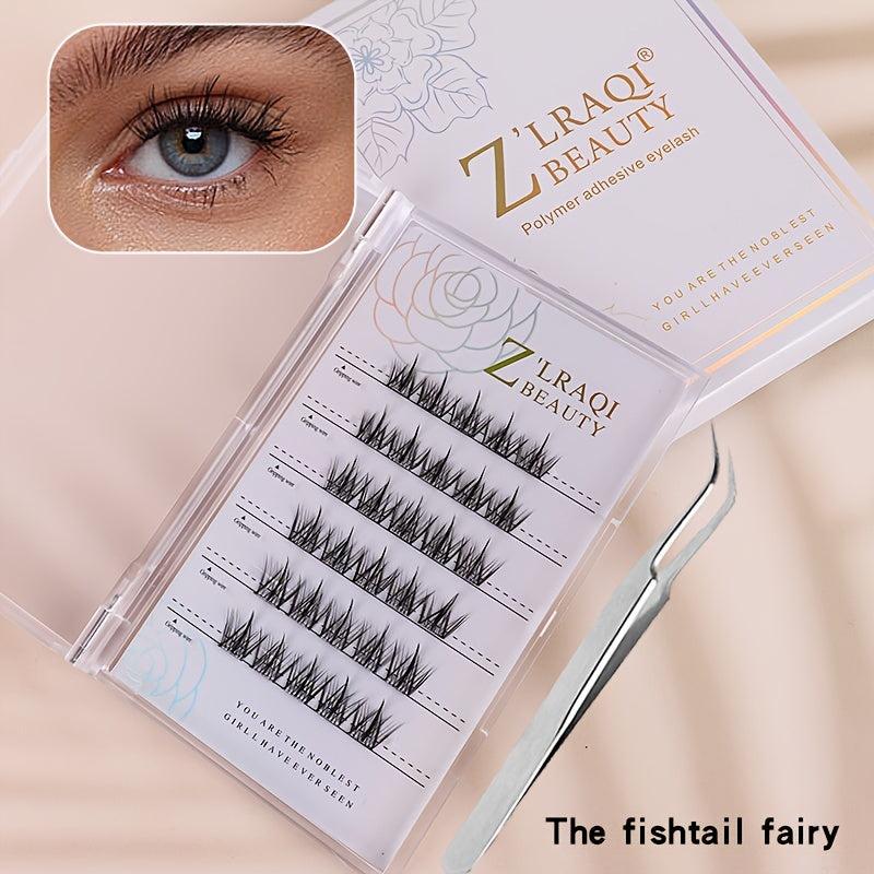 C Curling Individual Lashes 10-13mm Self Adhesive Eyelashes Clusters