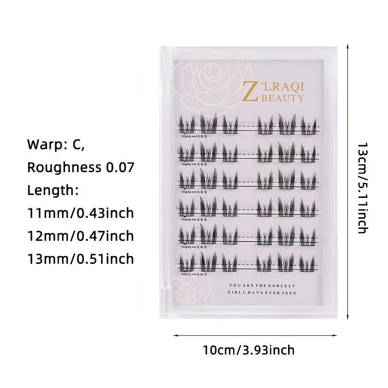 C Curling Individual Lashes 10-13mm Self Adhesive Eyelashes Clusters