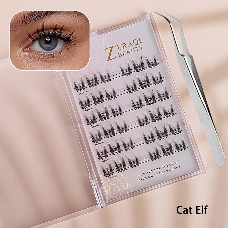 C Curling Individual Lashes 10-13mm Self Adhesive Eyelashes Clusters