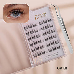 C Curling Individual Lashes 10-13mm Self Adhesive Eyelashes Clusters