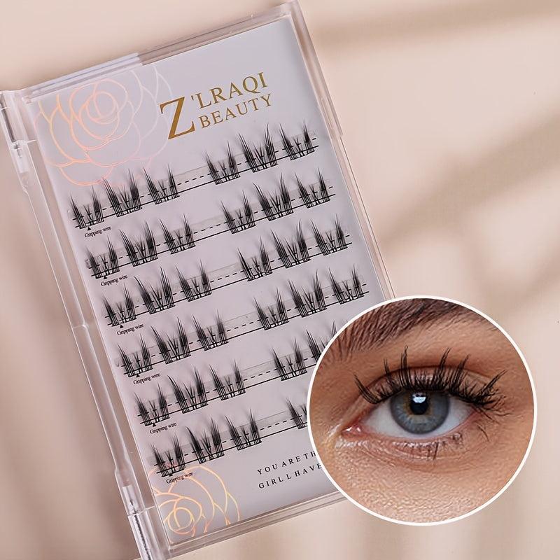 C Curling Individual Lashes 10-13mm Self Adhesive Eyelashes Clusters