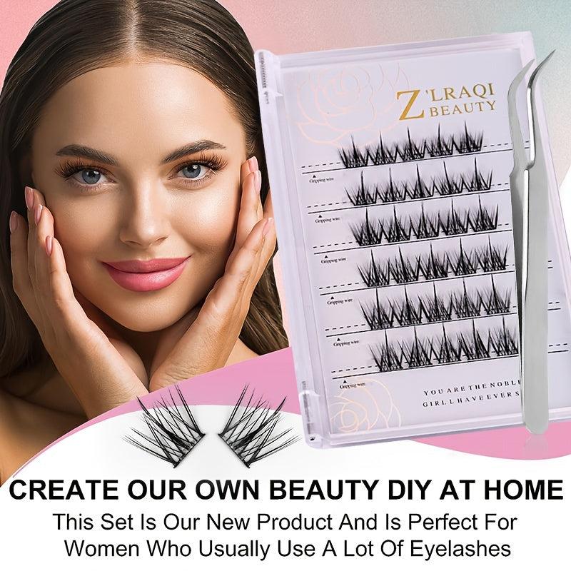C Curling Individual Lashes 10-13mm Self Adhesive Eyelashes Clusters