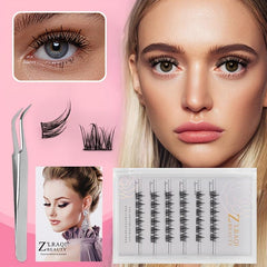 C Curling Individual Lashes 10-13mm Self Adhesive Eyelashes Clusters