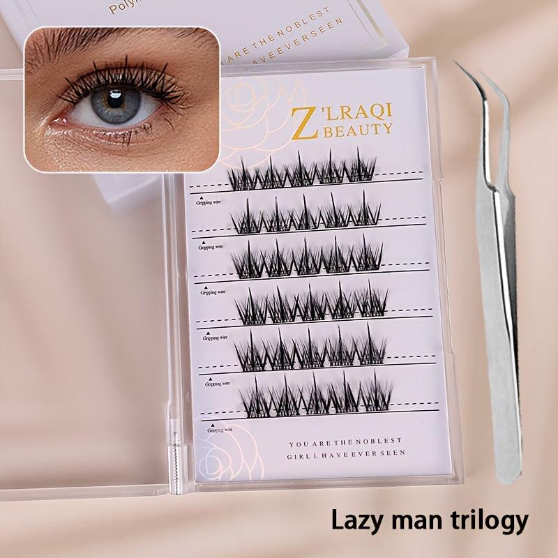 C Curling Individual Lashes 10-13mm Self Adhesive Eyelashes Clusters