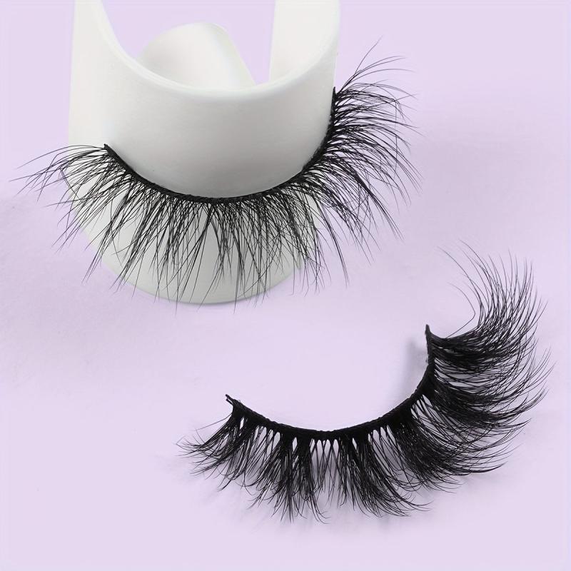 7 Pairs Natural Thick Faux Mink Lashes Messy Curling False Eyelashes Two Boxes