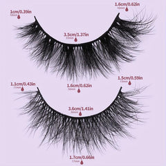 7 Pairs Natural Thick Faux Mink Lashes Messy Curling False Eyelashes Two Boxes