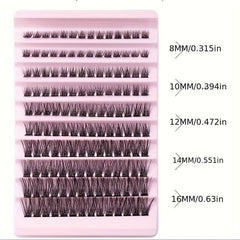 100Pcs 3D 8-16mm Wispy False Eyelashes Natural Look Faux Mink Slender Eyelashes