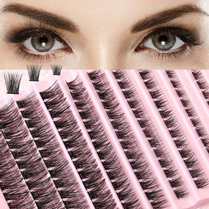 100Pcs 3D 8-16mm Wispy False Eyelashes Natural Look Faux Mink Slender Eyelashes