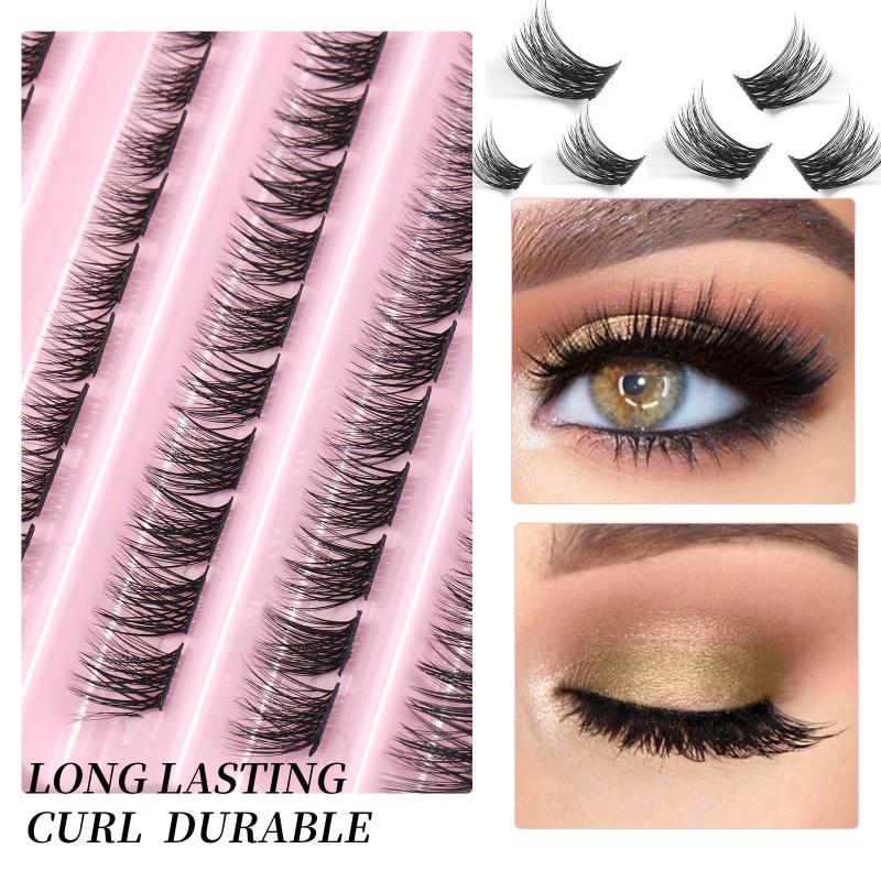 100Pcs 3D 8-16mm Wispy False Eyelashes Natural Look Faux Mink Slender Eyelashes