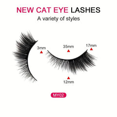 8D Natural Fox Eye Eyelashes 5 Pairs Cat Eye Winged End Mink Lashes