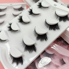 8D Natural Fox Eye Eyelashes 5 Pairs Cat Eye Winged End Mink Lashes