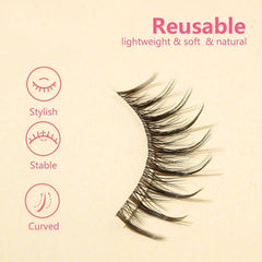 3 Pairs Natural Sun Flower Fairy Comic Eye Lashes