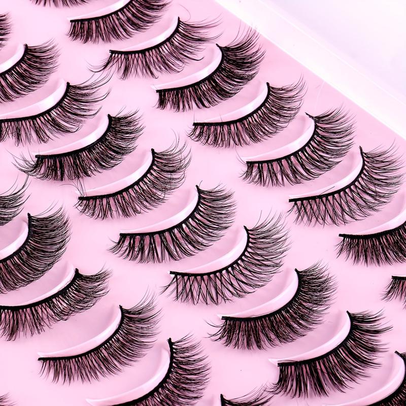 20 Pairs 3D Thick Long Messy False Eyelashes Natural Fiber False Eyelashes