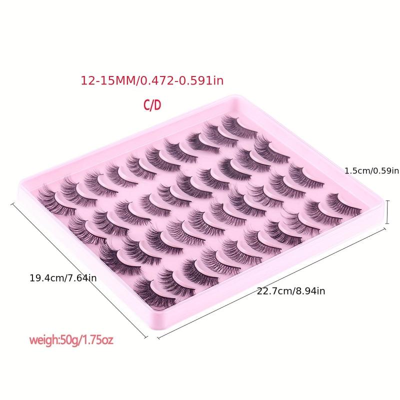 20 Pairs 3D Thick Long Messy False Eyelashes Natural Fiber False Eyelashes