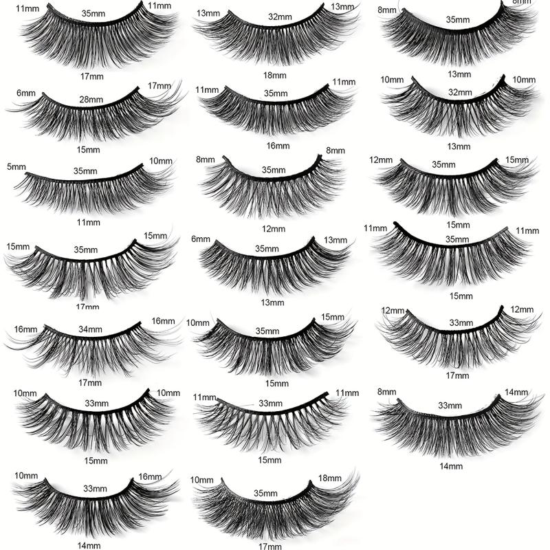 20 Pairs 3D Thick Long Messy False Eyelashes Natural Fiber False Eyelashes