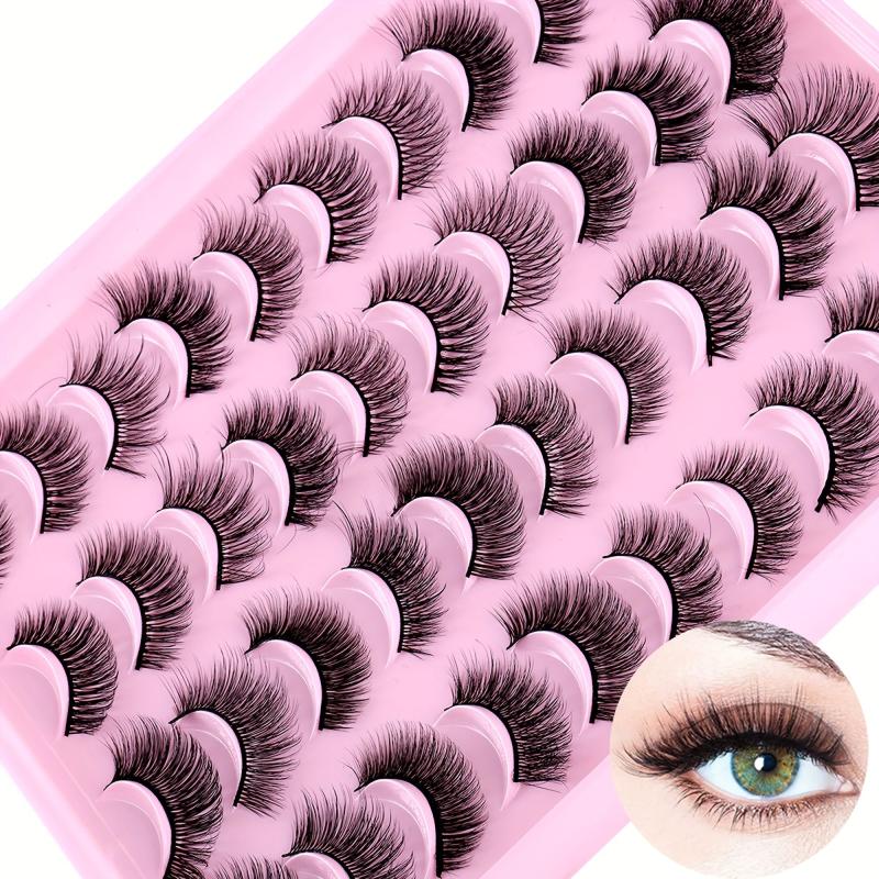 20 Pairs 3D Thick Long Messy False Eyelashes Natural Fiber False Eyelashes