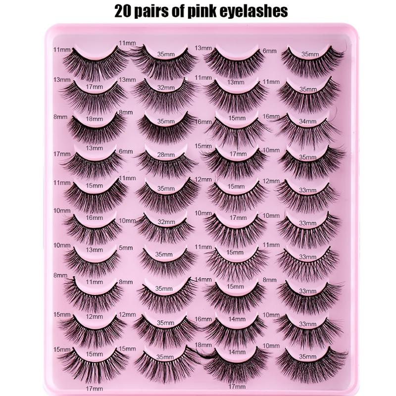 20 Pairs 3D Thick Long Messy False Eyelashes Natural Fiber False Eyelashes