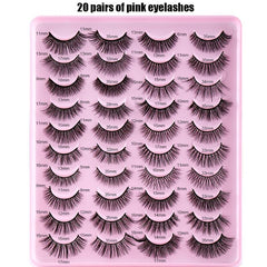 20 Pairs 3D Thick Long Messy False Eyelashes Natural Fiber False Eyelashes
