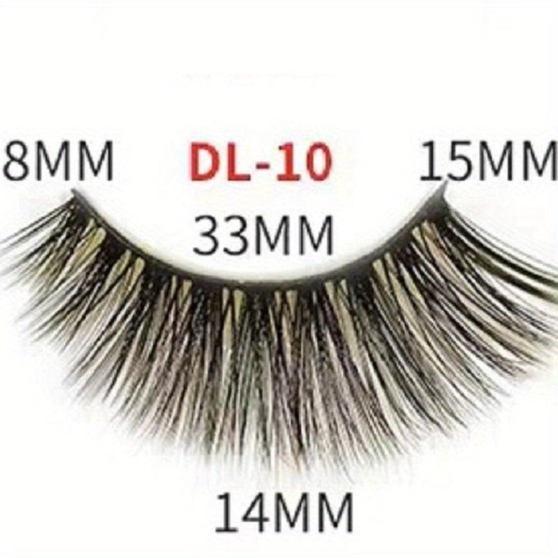 10 Pairs Full Strip Lashes - Natural Thick False Eyelashes
