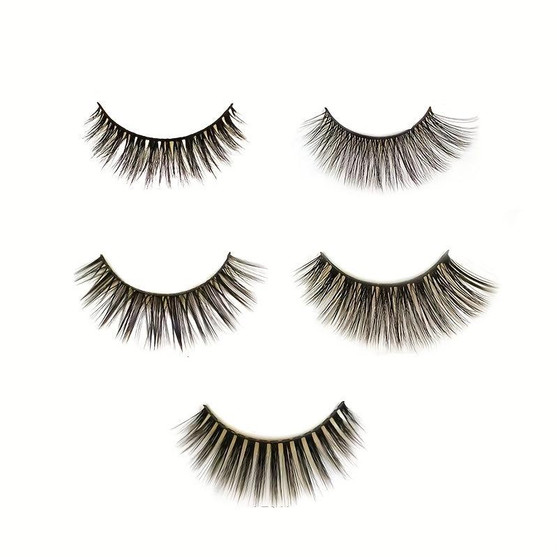 10 Pairs Full Strip Lashes - Natural Thick False Eyelashes