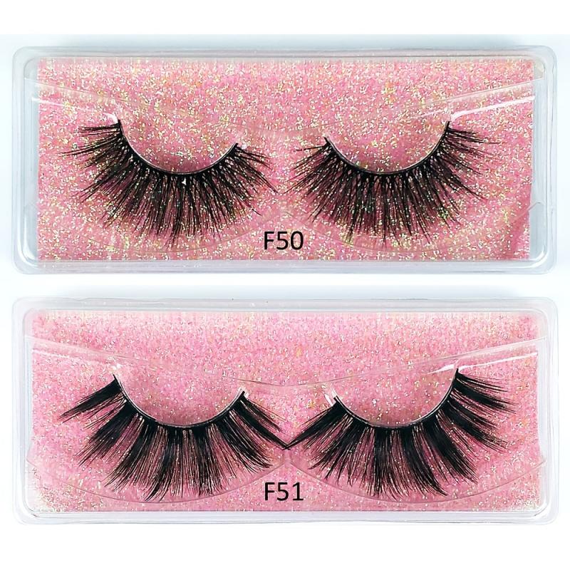 50 Pairs Fluffy 3D Mink Lashes Natural Look False Eyelashes