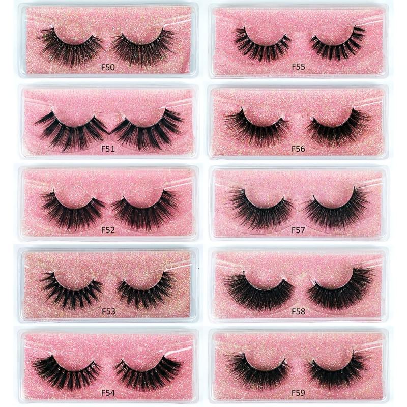 50 Pairs Fluffy 3D Mink Lashes Natural Look False Eyelashes